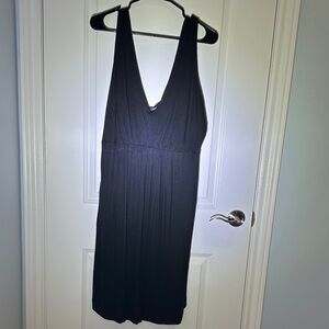 George Black Sleeveless V-Neck Midi Dress
